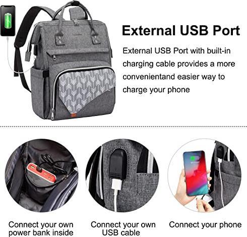 Image du produit Only-Bags.Store Sac à dos, sac à dos étanche pour ordinateur portable 15,6 pouces Sac à dos scolaire avec USB