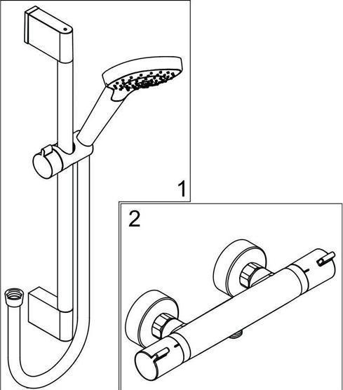 Immagine prodotto hansgrohe HG combinazione doccia RAINDANCE Croma Sel S Var Set doccia 90cm noi/chr