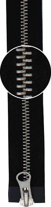 Produktbild YKK Reissverschluss Metall silber 2-Wege teilbar 5mm 45cm 580 schwarz (Teilbar, 45 cm)