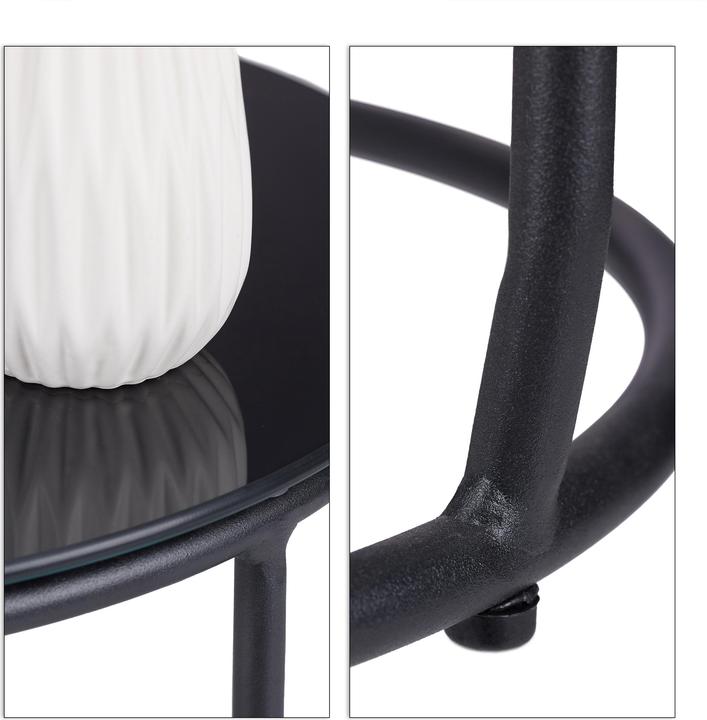 Actual product image Relaxdays Side table with stool (40 x 40 x 40 cm)