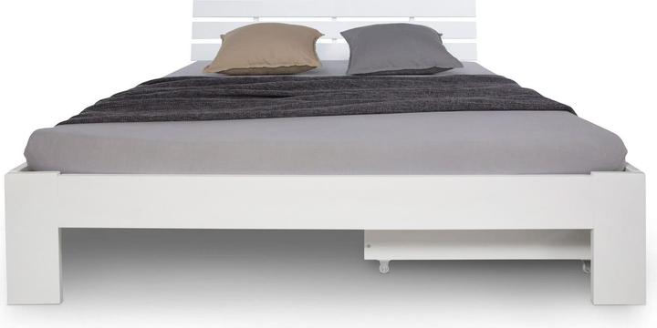 Image du produit Jamb Lit double avec sommier à lattes et coffre de lit 140x200cm Blanc (140 x 200)