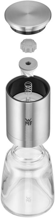 Produktbild WMF Salzmühle Pfeffermühle 14cm Keramikmahlwerk Glasbehälter De Luxe Edelstahl (Pfeffer, Salz)