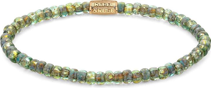 Produktbild Rebel Rose - Japanese Secret Garden Gold Beaded Bracelet RR-40115-G - Dimension: 16.5 cm - S (16.50 cm, Acero inoxidable, Vidrio)