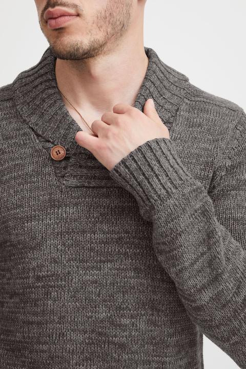 Actual product image Solid Phil Men's Jumper Chunky Knit Pullover With Shawl Collar Made Of 100% Cotton (3XL)