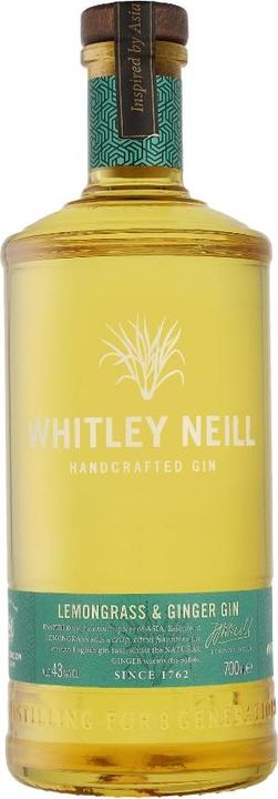 Image du produit Whitley Neill Lemongrass & Ginger (citronnelle et gingembre) Dry Gin (1 x 70 cl)