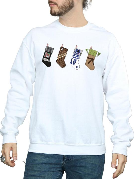 Actual product image Star Wars Mens Christmas Stockings Sweatshirt (XL)