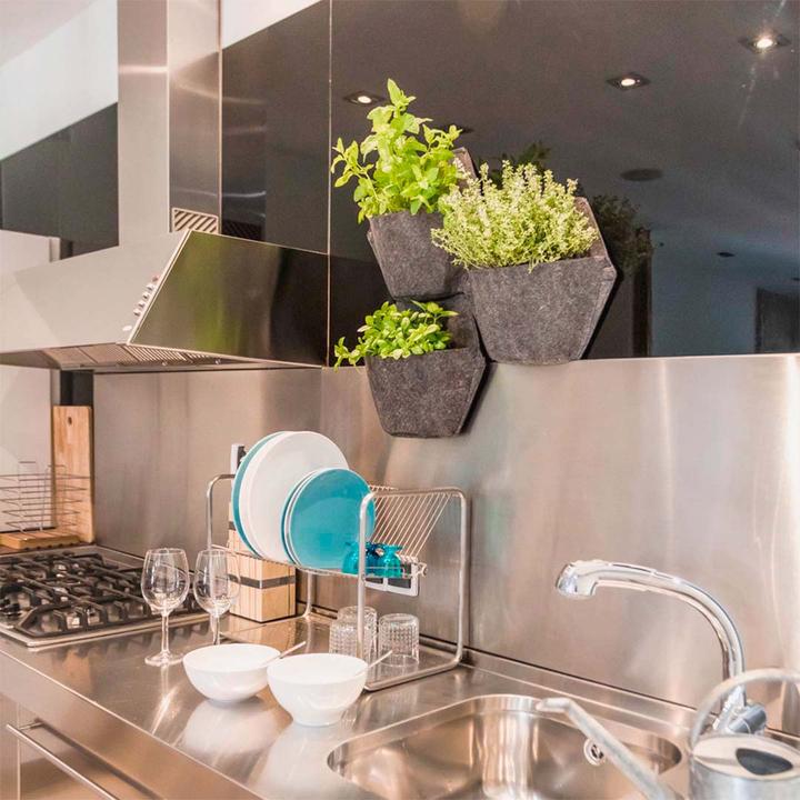 Immagine prodotto CitySens 3 Pack di fioriere da parete fioriera grigia rivestimento tessile grigio