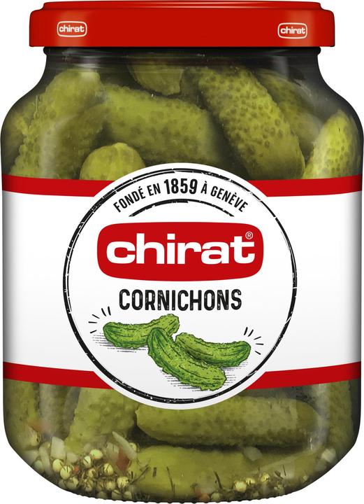 Chirat Cornichons Essig Gürkchen, ideal für Raclette, Fondue, Apéro, kalte Platten & Snacking (425 g)