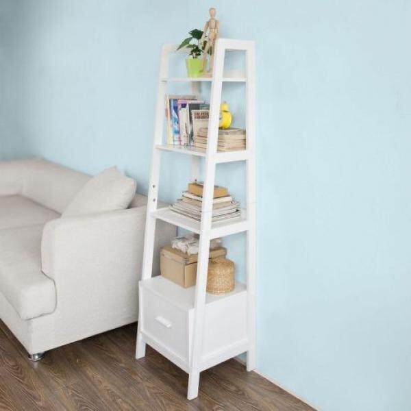 Image du produit SoBuy Étagère à échelle Blanc (44 x 20 x 160 cm)