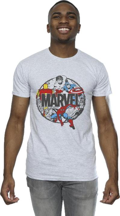 Actual product image Mens Comics Character Circle T-Shirt (4XL)