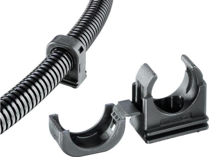 Immagine prodotto PMA Clip di fissaggio per guaine per cavi, poliammide, nero, M6 (Tubo cavi, 3.85 cm)