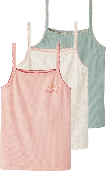 Actual product image Vertbaudet 3-pack girls' strap tops, rib Oeko-Tex (116)