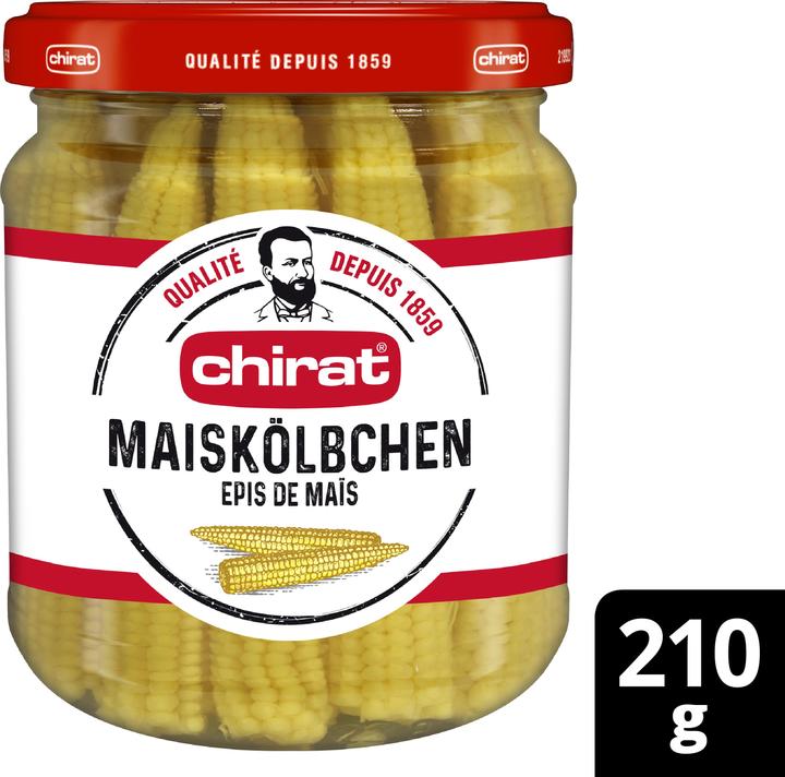 Immagine prodotto Chirat Pannocchie di mais all'aceto, mais croccante ideale per raclette, fonduta, aperitivo, piatti freddi (210 g)