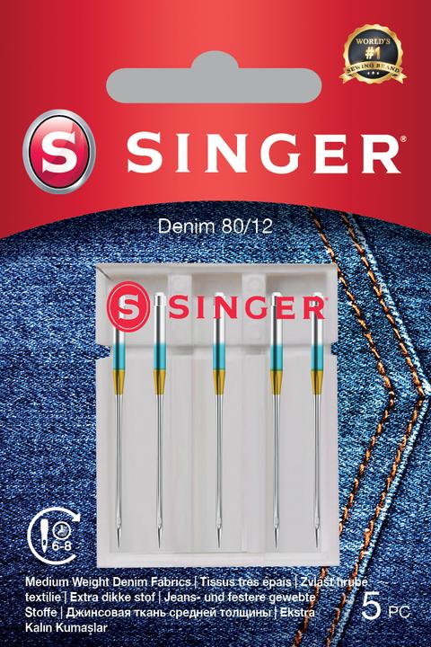 Immagine prodotto Singer Ago per macchina da cucire DENIM, 80/12, confezione da 5