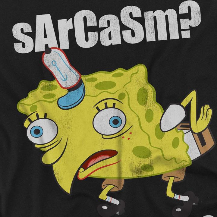 Actual product image Spongebob Squarepants Mens Sarcasm Meme T-Shirt (XL)
