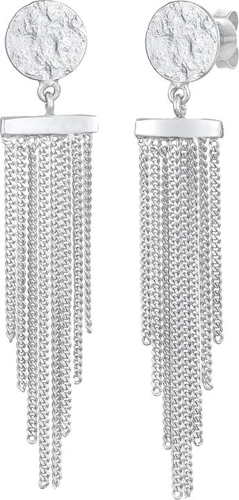 Produktbild Elli Ohrringe Plättchen Ketten Look Elegant 925 Silber (925er Sterling Silber)