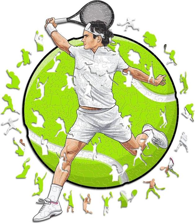 Actual product image Iconic Roger Federer - Tennis - Wooden Puzzle Size L (500 pieces) (500 pieces)