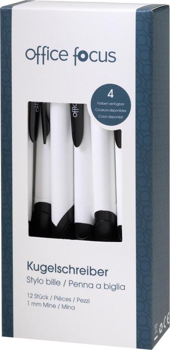Immagine prodotto Office focus Kugelschreiber Focus 1 mm Mine, Schwarz, 12 (Nero, 12 x)