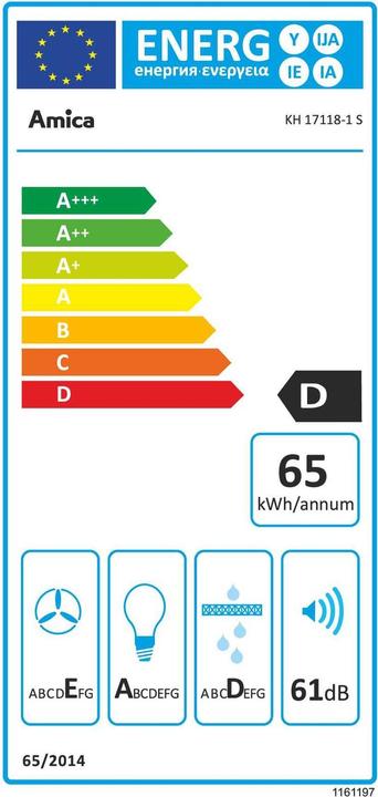 Energy Label Amica KH 17118-1 S (Wall hood)