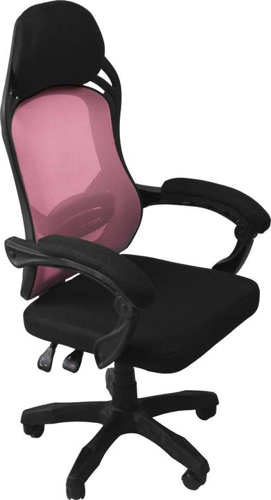 Topeshop Chaise Pivotante Oscar Noir Rose Chaise De Bureau