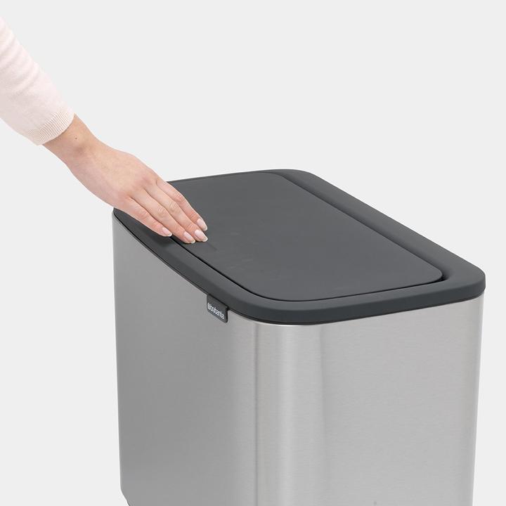 Actual product image Brabantia Waste bin for separation with button, silver (31 62 27) (34 l)