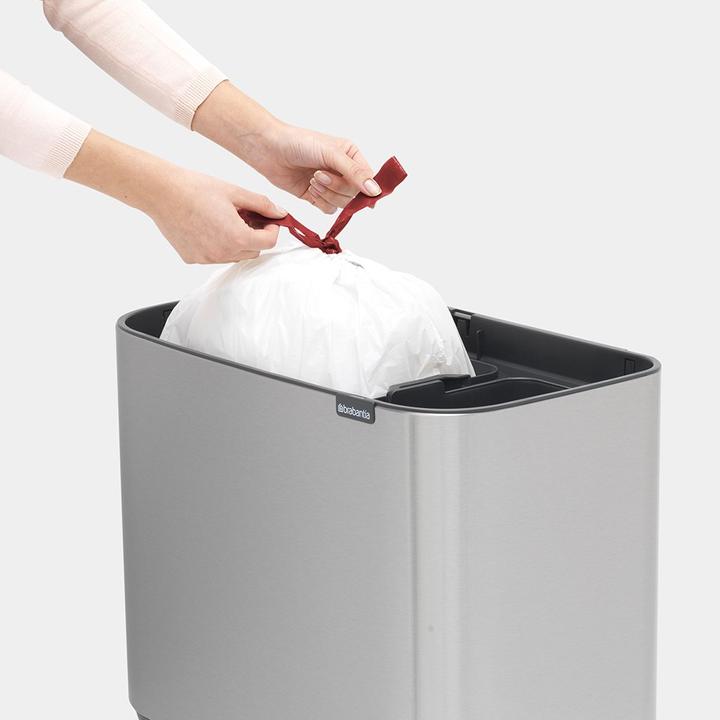 Actual product image Brabantia Waste bin for separation with button, silver (31 62 27) (34 l)