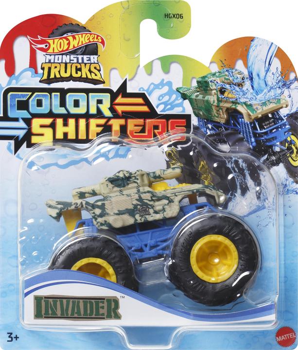 Actual product image Hot Wheels Monster Trucks COLOR SHIFTERS INVADER Vehicle