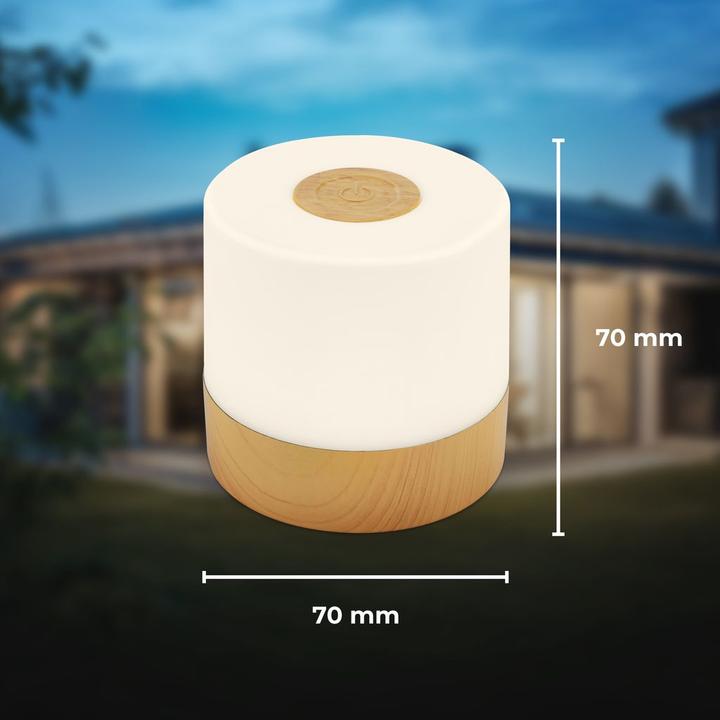 Image du produit B.K.Licht Akku LED lampe de table, couleur bois, 1xLED/2W (150 lm)