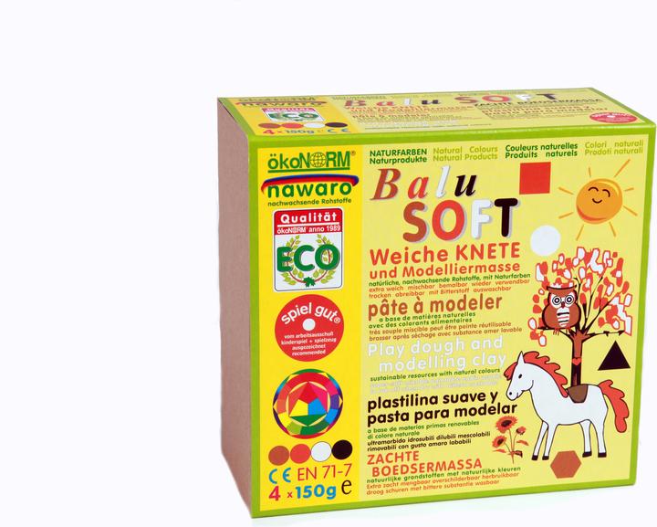 ÖkoNorm Argilla morbida da modellare set di 4 colori BALU 600g