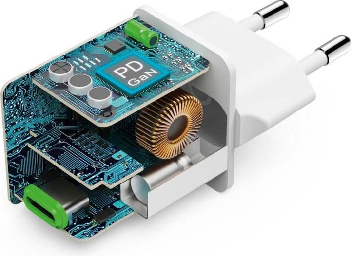 Actual product image Hama Fast charger, USB-C, PD/QC/GaN, super mini charger, 45 W, white (45 W)
