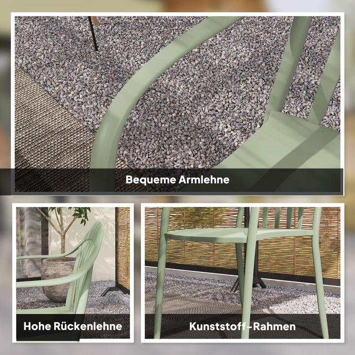 Produktbild Swisshandel24 4er Set Gartenstuhl, Kunststoff, stapelbar, bis 120 kg, Grün