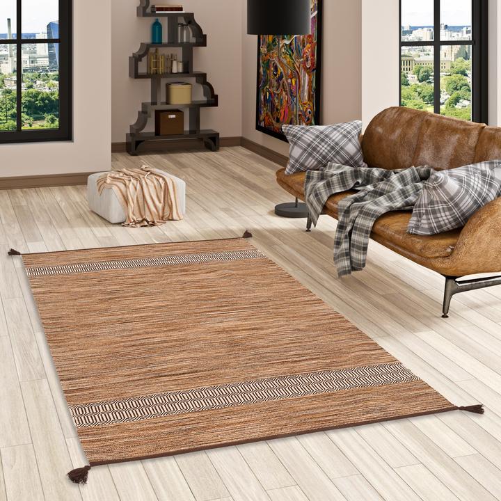 Actual product image Pergamon Natural cotton carpet kilim Tuscany (200 x 300 cm)