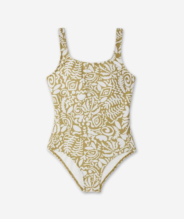 Nabaiji Badeanzug Damen - Heva Joy Moti Poly grün (40, 42)