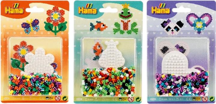Image du produit Hama Perles à billes midi "Perles à rayures - coeur", en blister