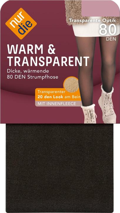 Produktbild Nur Die Warm & Transparent Fleece (80 DEN, 44 - 48)