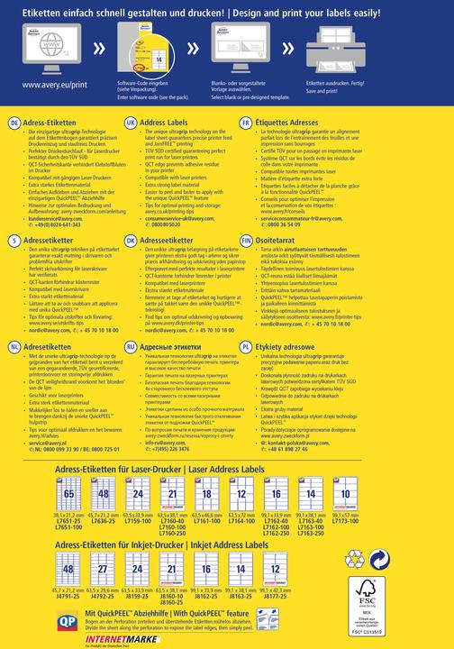 Image du produit Avery Étiquettes d'adresse