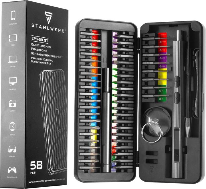 Immagine prodotto Stahlwerk Set di cacciaviti di precisione EPS-58 ST 58 pezzi per meccanica di precisione a batteria