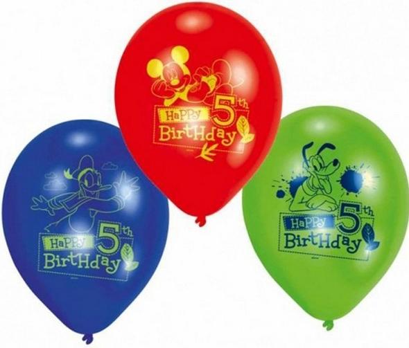 Produktbild Disney Ballons Latex 5. Geburtstag 6erPack (6 x)