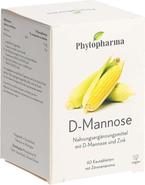 Produktbild Phytopharma DMannose pur 1000mg (60 Stück, 401.38 ml, 121 g)