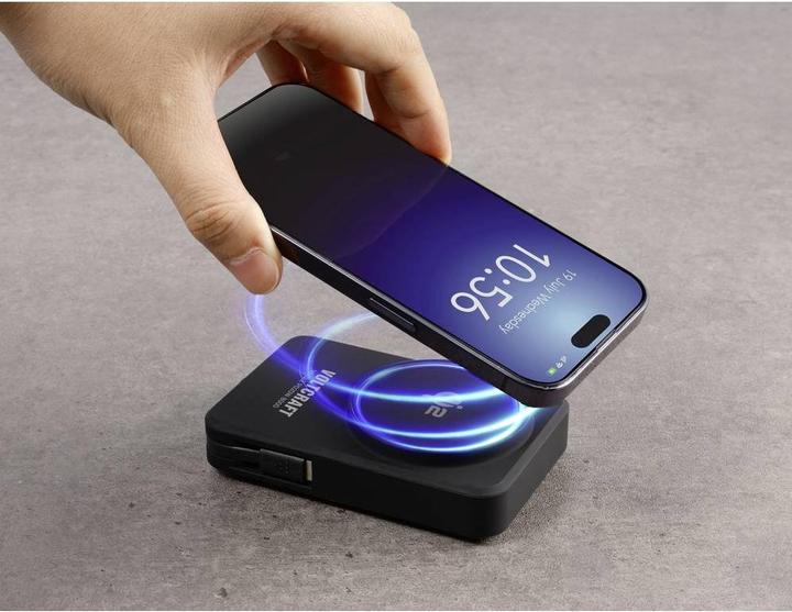 Actual product image Voltcraft VC-Qi2 PD20W 8000 Powerbank 8000 mAh Fast Charge LiPo Black Statusa (8000 mAh)