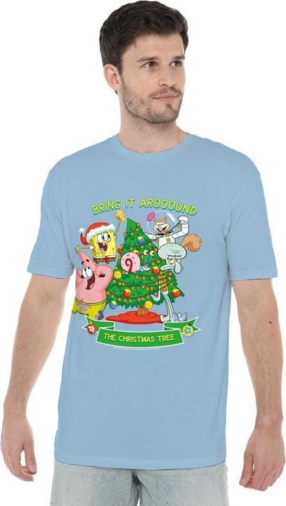 Immagine prodotto Spongebob Squarepants Aroooound The Christmas Tree Maglietta Patrick Star (Patrick Stella) Uomo (S)