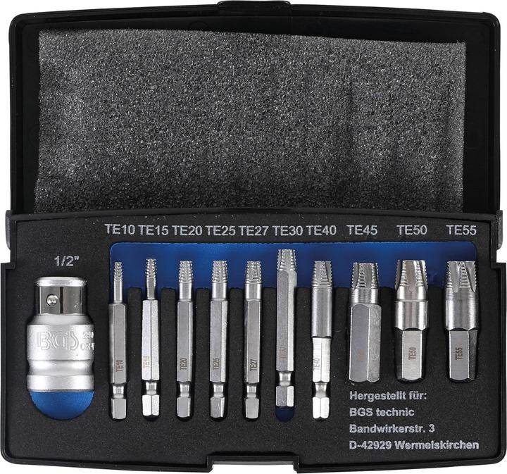 BGS Schraubenausdreher-Satz (10 mm (3/8"), 12,5 mm (1/2"))
