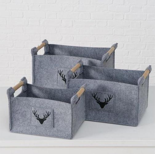 Produktbild Boltze Home Aufbewahrungskorb Karly 3er Set, Grau (3 x, 50 x 35 x 31.5 cm)