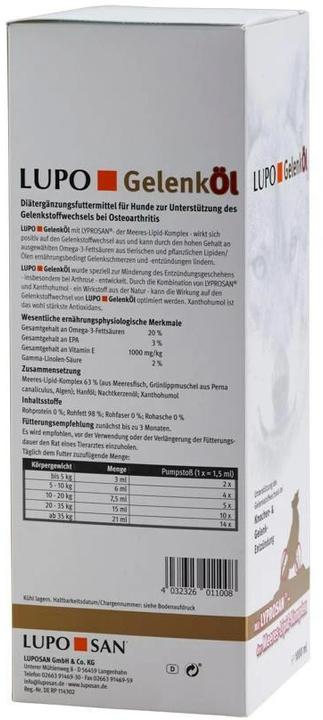 Immagine prodotto Luposan Integratore alimentare per cani Joint Oil, 1000 ml (1 pz., 1024 g)