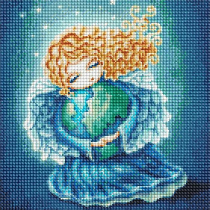 Image du produit Ideyka Diamond Painting - Ange de la Terre avec cadre 40 x 40 cm