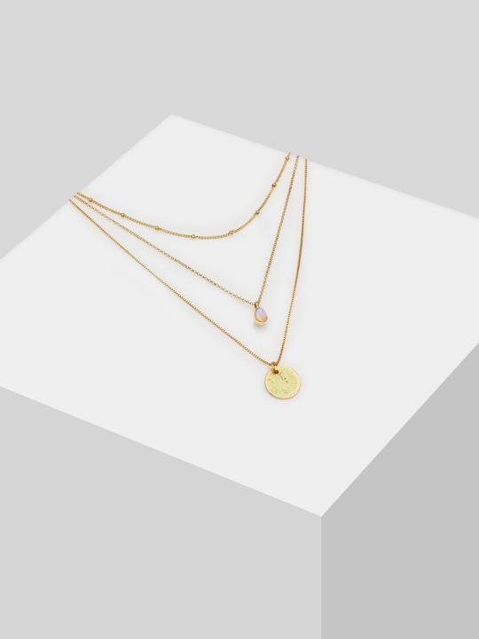 Actual product image Elli Gemstone necklace, layer (925 Sterling silver gold-plated, Moonstone, 40 cm)