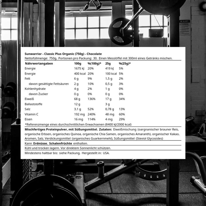 Image du produit Sunwarrior Protein Classic Plus Bio (Chocolat, 1 pcs, 750 g)