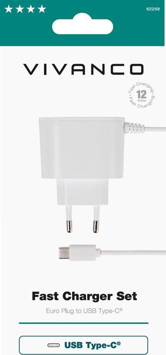Immagine prodotto Vivanco Set di caricatori veloci, caricatore veloce USB Type-C, 12W (12 W)