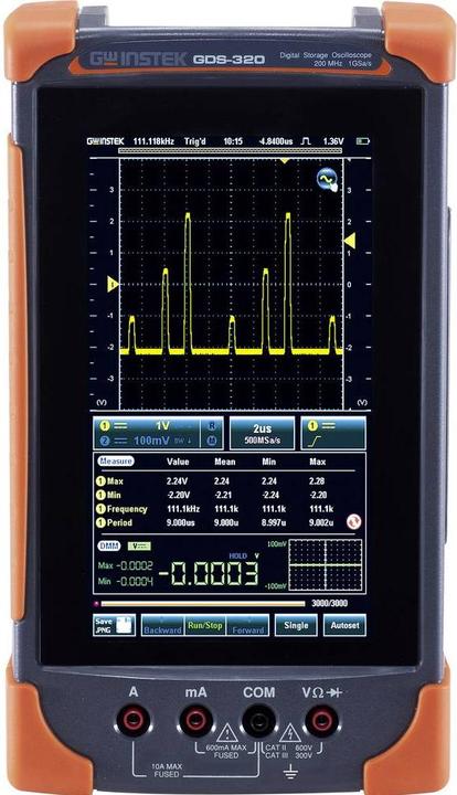 Produktbild GW Instek Hand-Oszilloskop (Scope-Meter) GDS-320 2 (CAT III 600V, CAT II 300V)