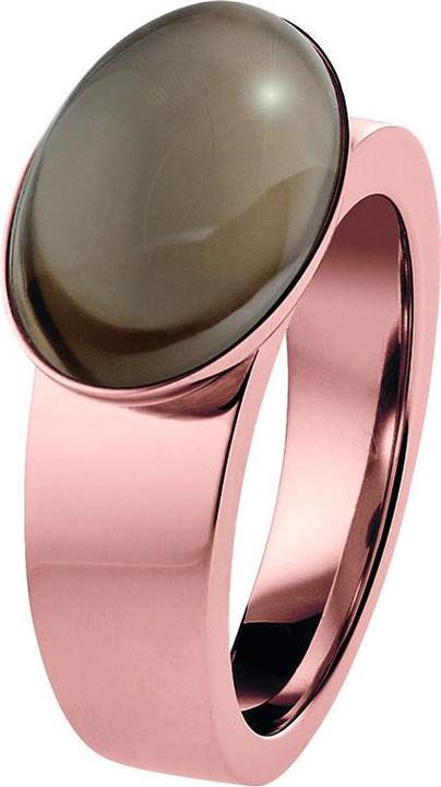 Produktbild Xen Ring mit 16x11mm grossen Rauchquarz rosè vergoldet (57)